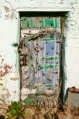 Old exterior entrance door to the house