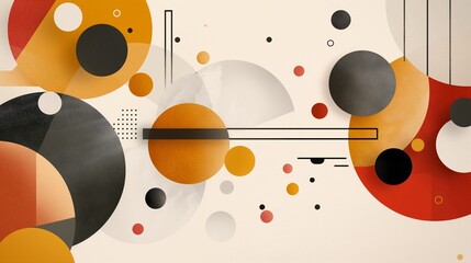 Geometric Harmony: A symphony of overlapping circles and lines in a retro-inspired palette, perfect for minimalist design projects. 