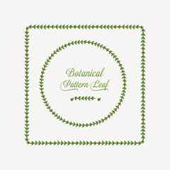 Decorative frame with botanical green leaves. vector illustration for your design.