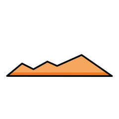 Orange mountain icon