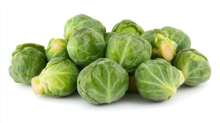 Fototapeta premium Brussels sprouts on white background