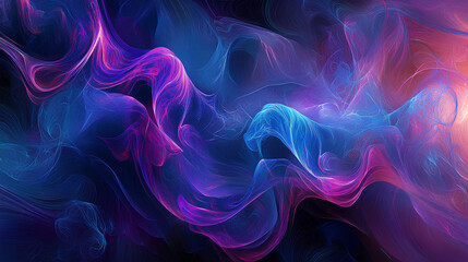Fototapeta premium Abstract Sound Waves with Futurist Infinity Nets and Deep Chakra Colors