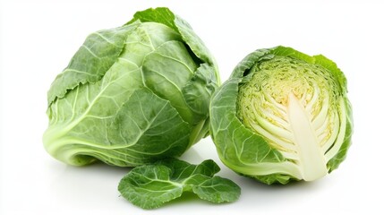Fototapeta premium Green cabbage isolated on white background