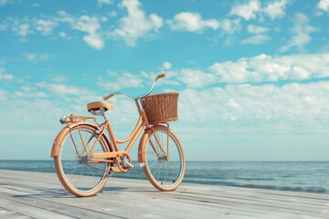 bike with wicker basket