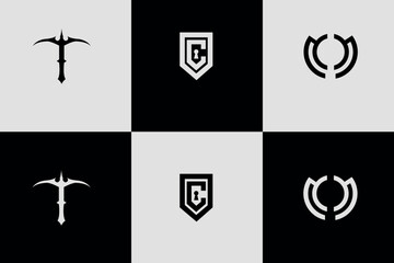 Modern Shield logo line art design template, security and protector symbol
