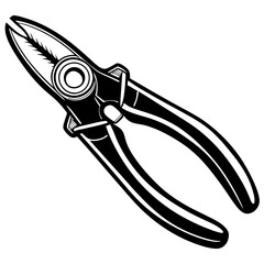 Needle-nose pliers silhouette vector illustration 