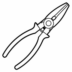Needle-nose pliers line art 