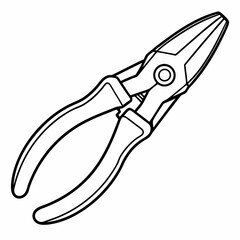 Needle-nose pliers line art 