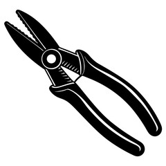 Needle-nose pliers silhouette vector illustration 