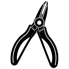 Needle-nose pliers silhouette vector illustration 