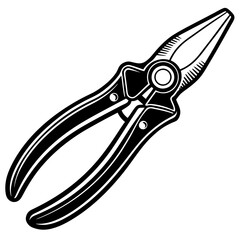 Needle-nose pliers silhouette vector illustration 
