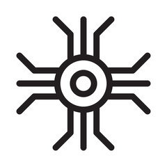 Computer chip icon in thin line style vector illustration graphic design