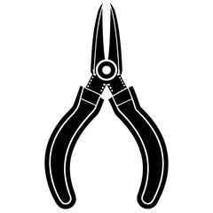 Needle-nose pliers silhouette vector illustration 