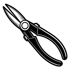 Needle-nose pliers silhouette vector illustration 