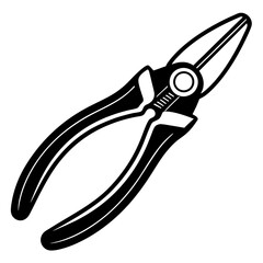 Needle-nose pliers silhouette vector illustration 
