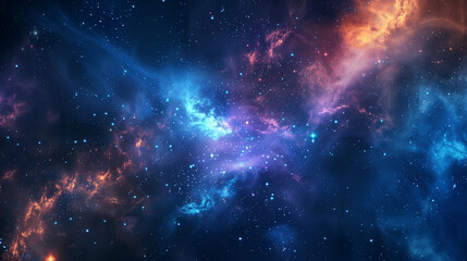 Deep Space with Colorful Nebulas and Stars