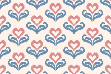 Motifs Ikat floral paisley embroidery background.geometric ethnic oriental pattern traditional.Aztec-style abstract. design for texture, fabric, clothing, wrapping, decoration