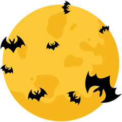 Halloween Bat With Moon