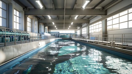 Fototapeta premium State of the Art Water Purification Facility with Innovative and Treatment Systems