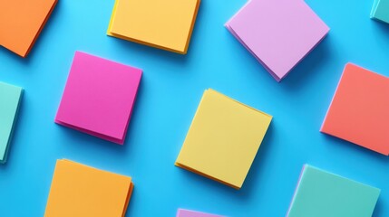 Fototapeta premium Vibrant Array of Colorful Sticky Notes for Planning and Organization