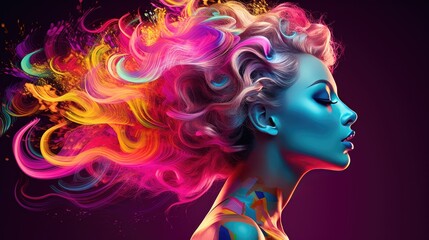 Neon vibrant waves with a futuristic touch