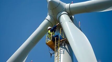 Wind Turbine Maintenance Technicians Servicing Renewable Energy Infrastructure