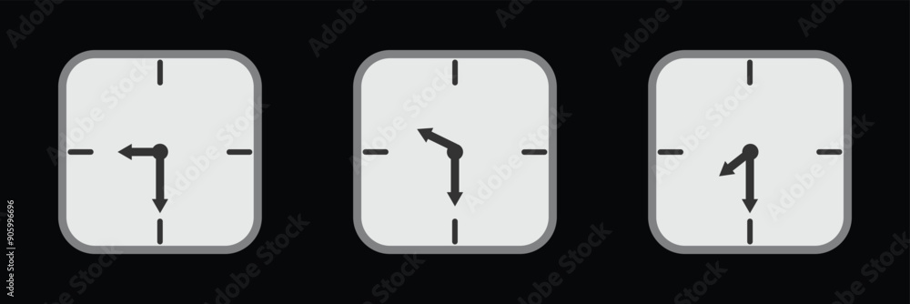 Aufkleber time clock icon set. wall clock vector icon. schedule timer sign for ui designs.