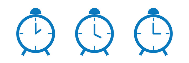 Blue stopwatch clock fast service urgent work stopwatch illustration. Clock icon set in blue color. 