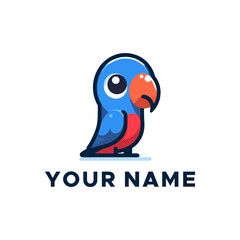 vector parrot in red and blue colors