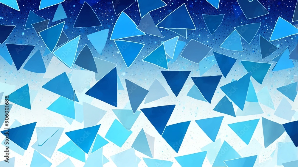 Poster blue triangle pattern shapes retro abstract background illustration art design backdrop copy space