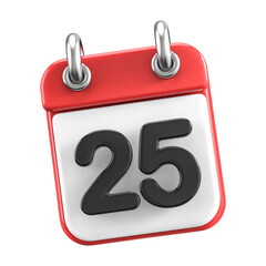 Calendar Day 25 . 3D illustration