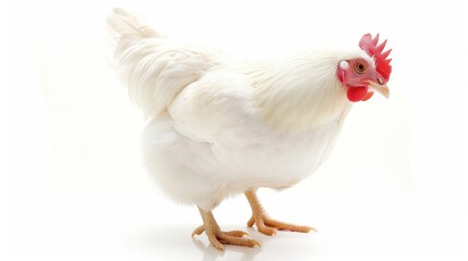 Fototapeta premium chicken looking close to the floor.