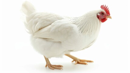 chicken looking close to the floor.