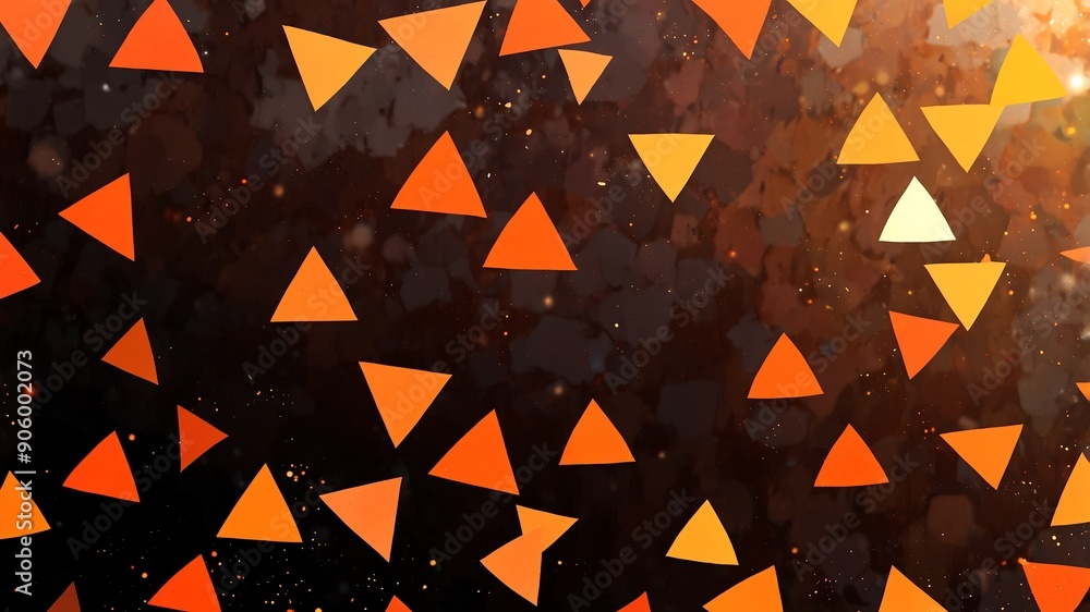 Poster orange triangle pattern shapes retro abstract background illustration art design backdrop copy space