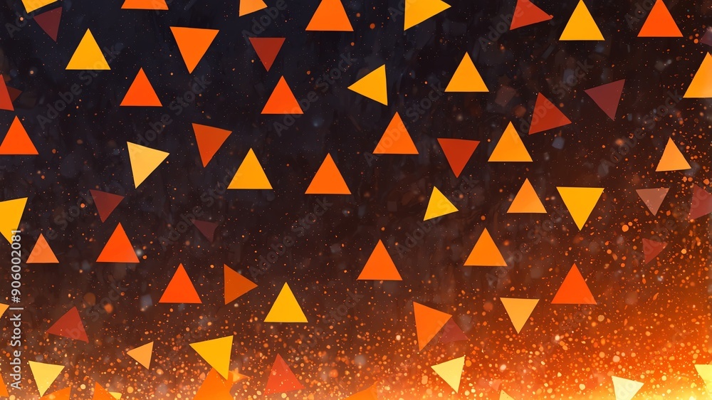 Aufkleber orange triangle pattern shapes retro abstract background illustration art design backdrop copy space