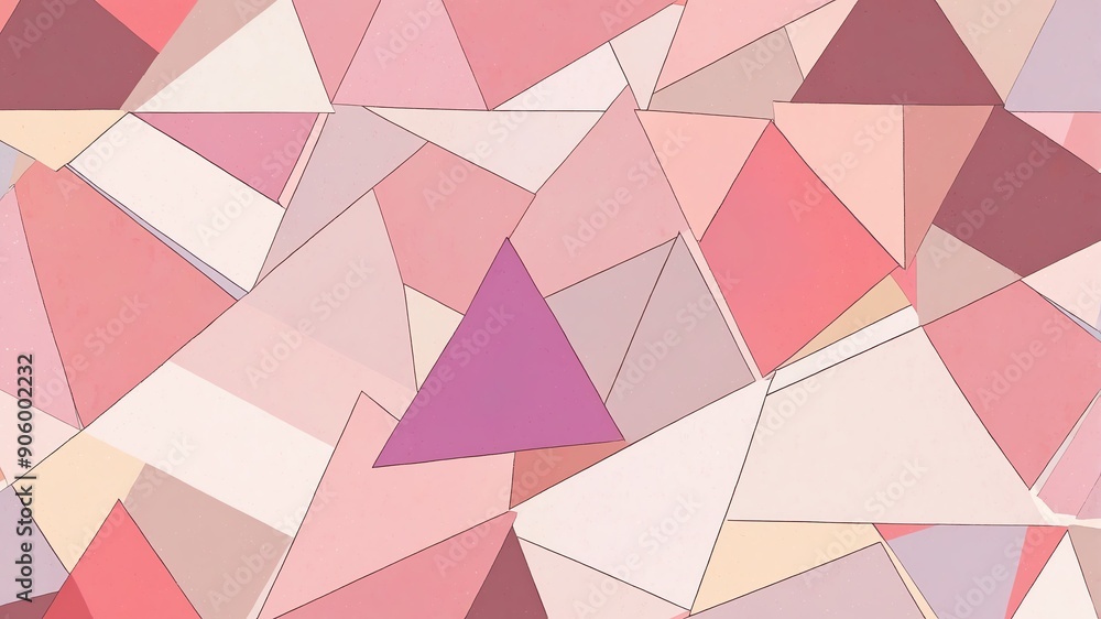 Poster pink triangle pattern shapes retro abstract background illustration art design backdrop copy space