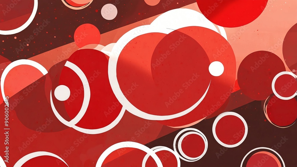 Poster red polkadots circles retro abstract background illustration art design backdrop copy space