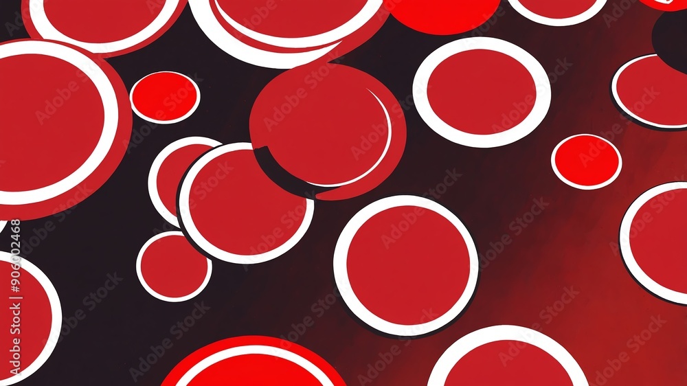 Poster red polkadots circles retro abstract background illustration art design backdrop copy space