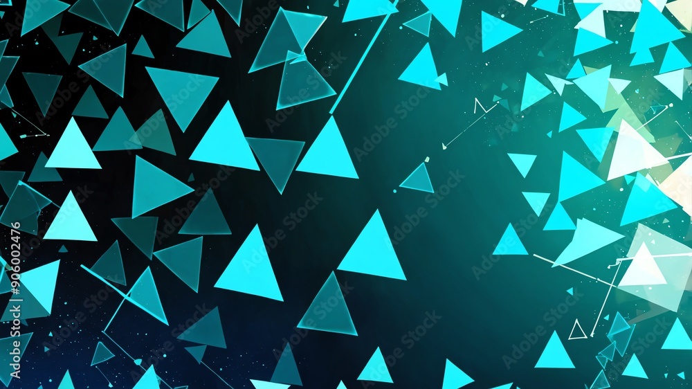 Poster teal triangle pattern shapes retro abstract background illustration art design backdrop copy space