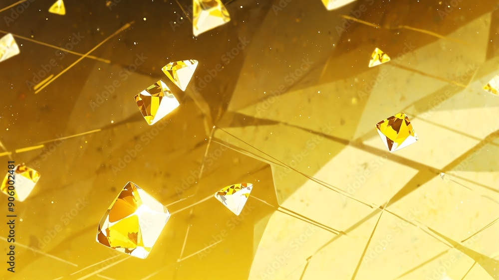 Poster yellow diamond pattern texture retro abstract background illustration art design backdrop copy space