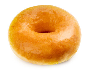 Donuts dough with icing sugar and white chocolate isolate on white with clipping path.