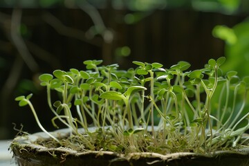 The growth of sunflower seedlings. Generative AI