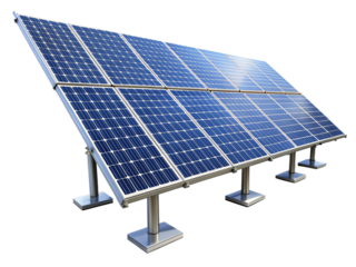 Solar Energy Panels on Transparent Background, Solar Power Panel, Cut Out.