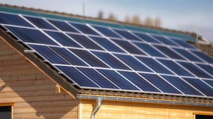 Installing solar panels on a house roof