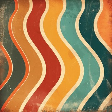 Retro Grunge Multicolor Wavy Background