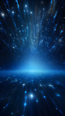 Fototapeta premium Digital blue star glitter geometric abstract graphics poster background