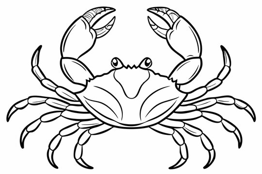 black and white crab with claws raised clip art preview
