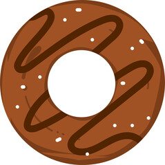 Delicious donut with chocolate and decorations