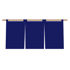 和風の藍色の暖簾イラスト