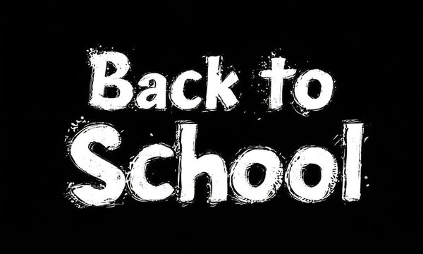 2d handwritten pop up jiggle text effects animation 'back to school' on black backdrop